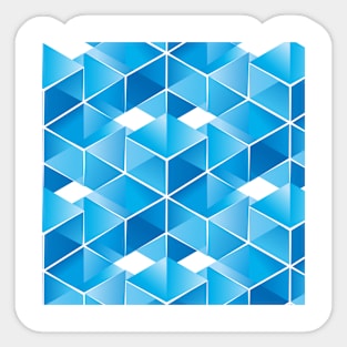 3d blue cubes design Sticker